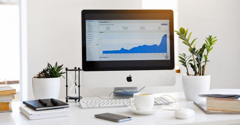 Pc - Silver Imac Displaying Line Graph Placed on Desk