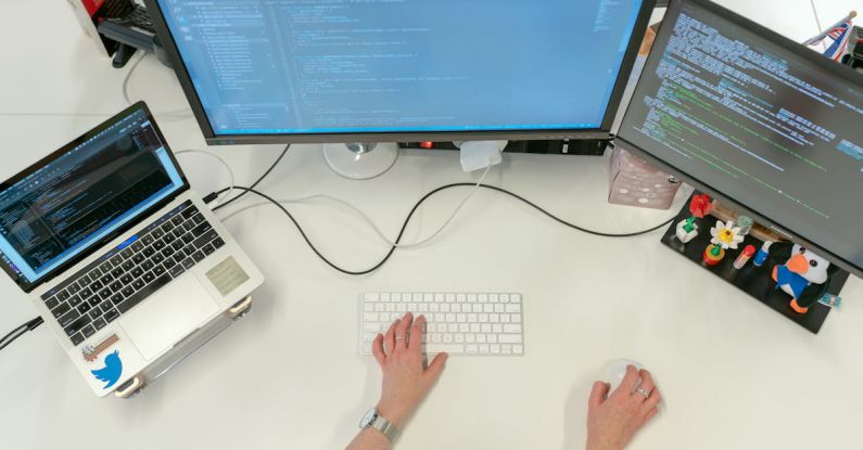 Coding - Female Software Engineer Coding on Computer